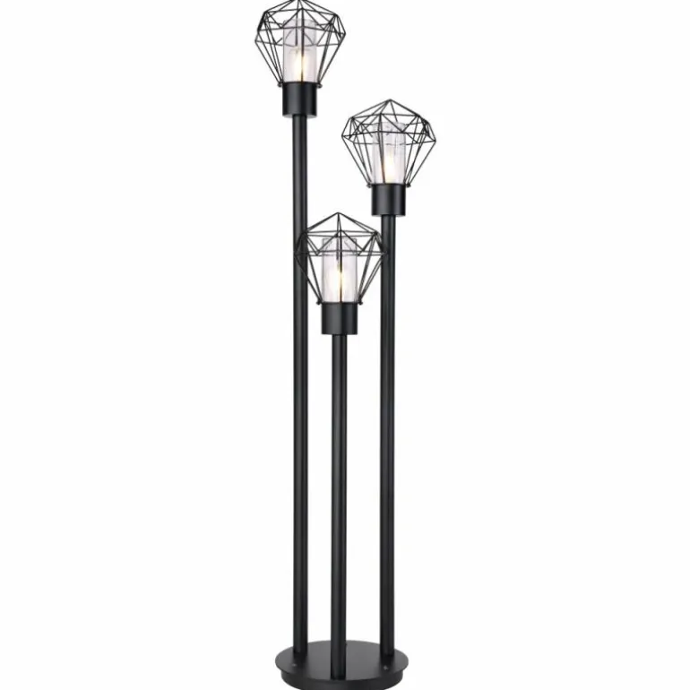 Lampadaire d'extérieur Globo HORACE Noir, 3 lumières