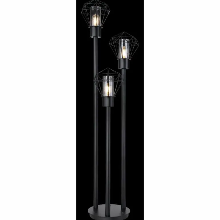 Lampadaire d'extérieur Globo HORACE Noir, 3 lumières