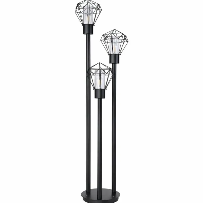 Lampadaire d'extérieur Globo HORACE Noir, 3 lumières