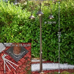 Lampadaire d'extérieur Lohja Rouille, 3 lumières