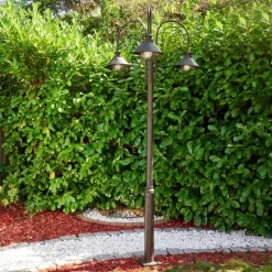 Lampadaire d'extérieur Lohja Rouille, 3 lumières