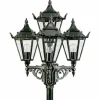 Lampadaire extérieur Albert 2056 Noir, Argenté, 4 lumières