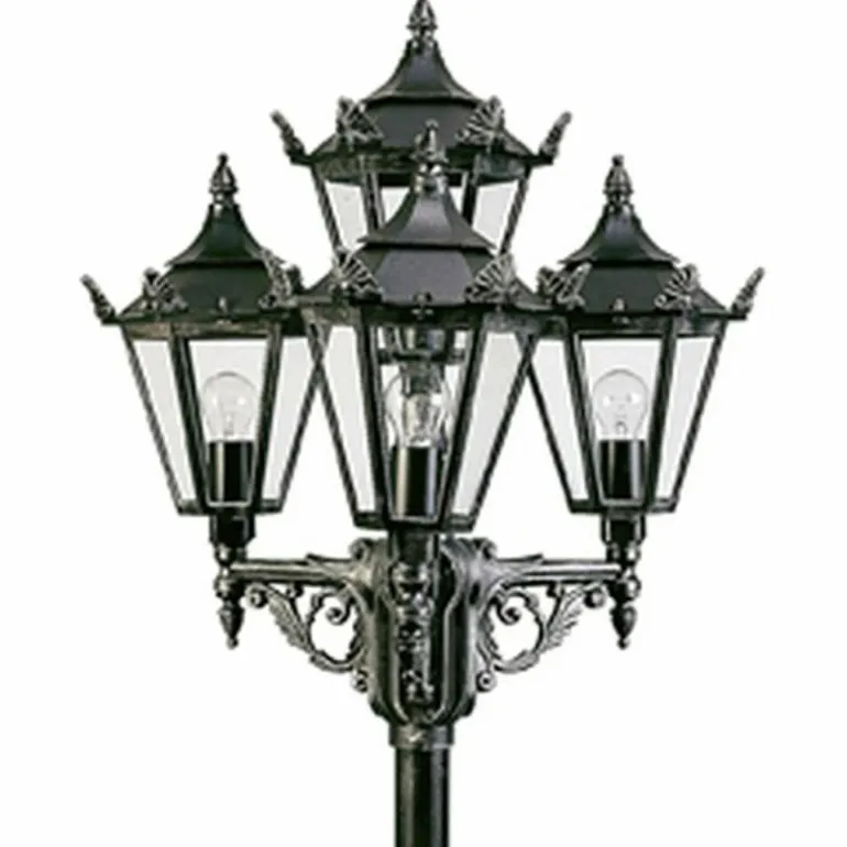 Lampadaire extérieur Albert 2056 Noir, Argenté, 4 lumières