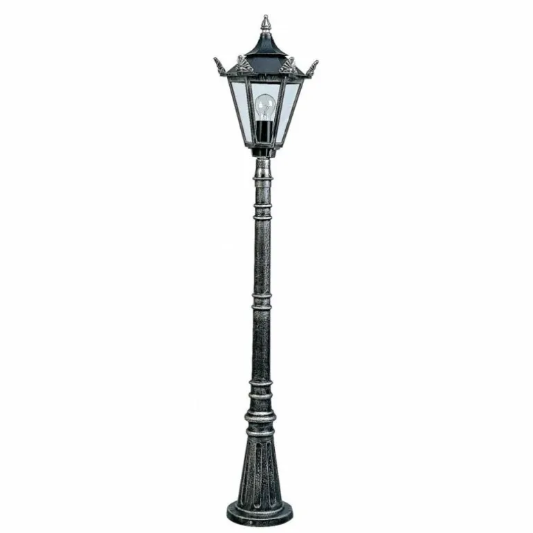 Lampadaire extérieur Albert 4137 Noir, Argenté, 1 lumière