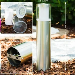 Lampadaire extérieur Leon LED Acier inoxydable, 1 lumière