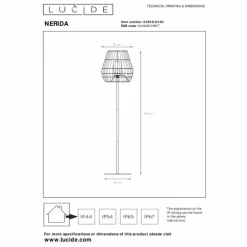 lampadaire extérieur Lucide NERIDA Noir, 1 lumière