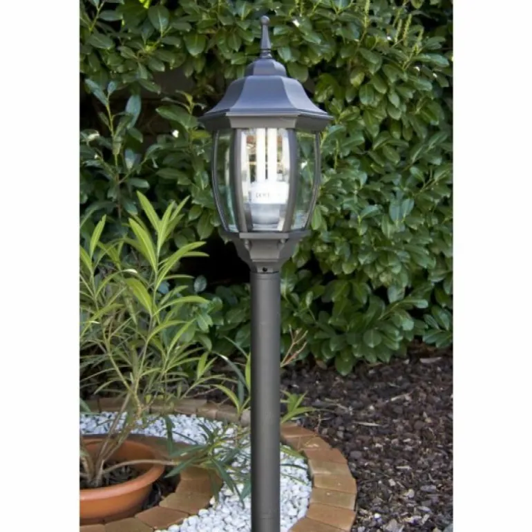 Lampadaire extérieur Lucide TIRENO Noir, Transparent, 1 lumière