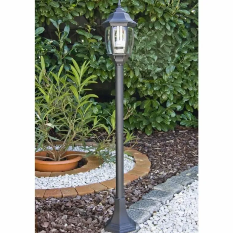 Lampadaire extérieur Lucide TIRENO Noir, Transparent, 1 lumière