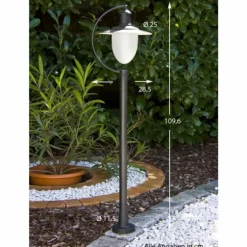 Lampadaire extérieur Lucide ARUBA Noir, Blanc, 1 lumière