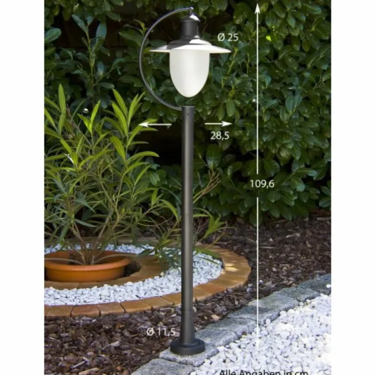 Lampadaire extérieur Lucide ARUBA Noir, Blanc, 1 lumière