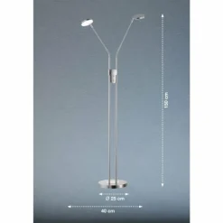 Lampadaire FHL easy Luna LED Nickel mat, 2 lumières