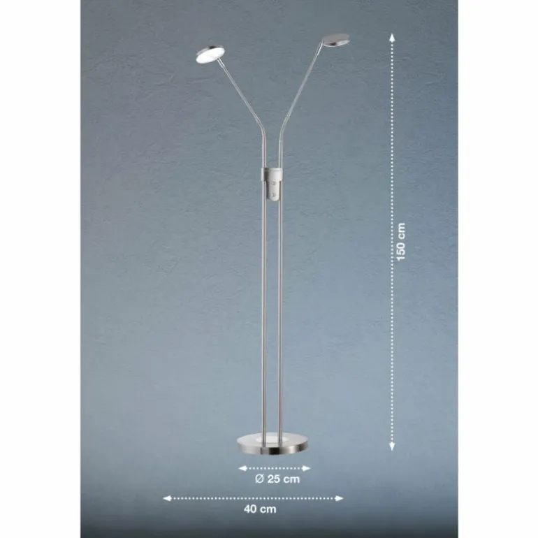 Lampadaire FHL easy Luna LED Nickel mat, 2 lumières