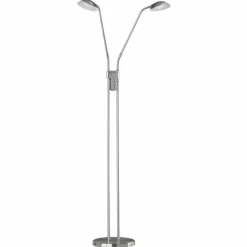 Lampadaire Fischer & Honsel Pool TW LED Nickel mat, 2 lumières, Détecteur de mouvement