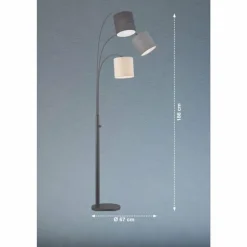 Lampadaire Fischer & Honsel Shade Noir, 3 lumières