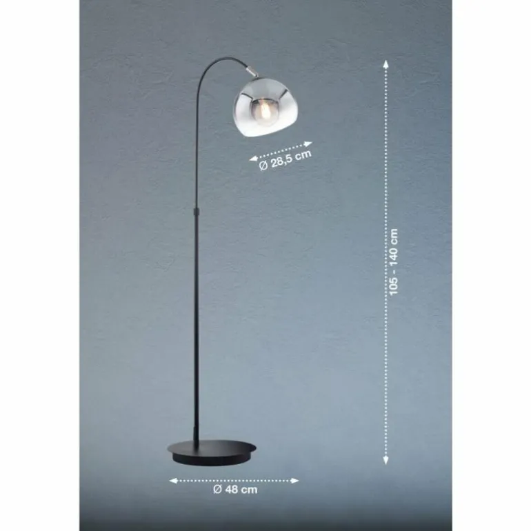 Lampadaire Fischer & Honsel Amos Noir, 1 lumière