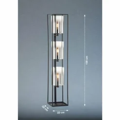Lampadaire Fischer & Honsel Samu Noir, 3 lumières