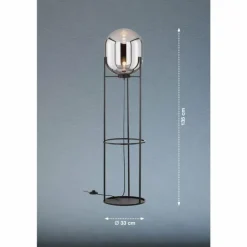 Lampadaire Fischer & Honsel Regi Noir, 1 lumière