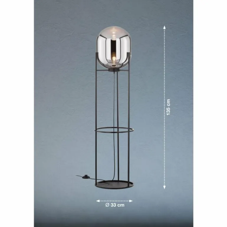 Lampadaire Fischer & Honsel Regi Noir, 1 lumière