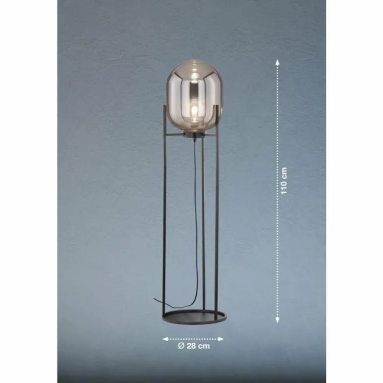 Lampadaire Fischer & Honsel Regi Noir, 1 lumière