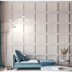 Lampadaire Fischer & Honsel Dent LED Nickel mat, 5 lumières