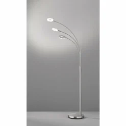 Lampadaire Fischer & Honsel Dent LED Nickel mat, 3 lumières