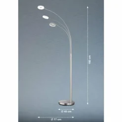 Lampadaire Fischer & Honsel Dent LED Nickel mat, 3 lumières
