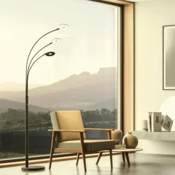 Lampadaire Fischer & Honsel Dent LED Noir, 3 lumières