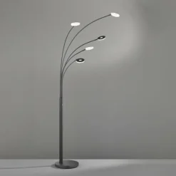 Lampadaire Fischer & Honsel Dent LED Noir, 5 lumières