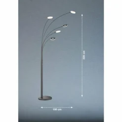 Lampadaire Fischer & Honsel Dent LED Noir, 5 lumières