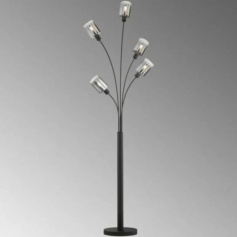 Lampadaire Fischer & Honsel Iska Noir, 5 lumières