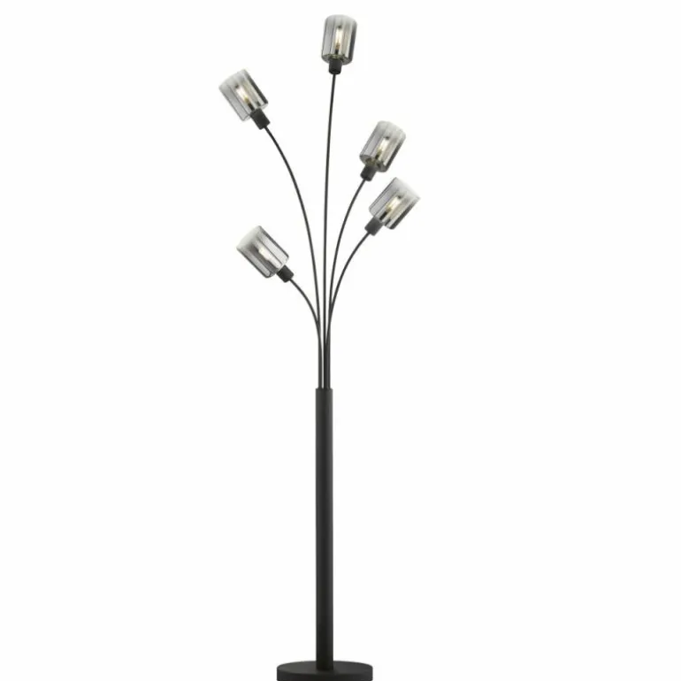 Lampadaire Fischer & Honsel Iska Noir, 5 lumières