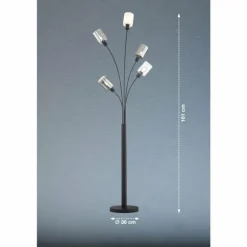 Lampadaire Fischer & Honsel Iska Noir, 5 lumières