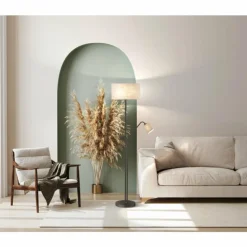 Lampadaire Fischer & Honsel Lotti Noir, 3 lumières