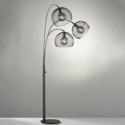 Lampadaire Fischer & Honsel Wire Noir, 3 lumières