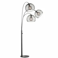 Lampadaire Fischer & Honsel Wire Noir, 3 lumières