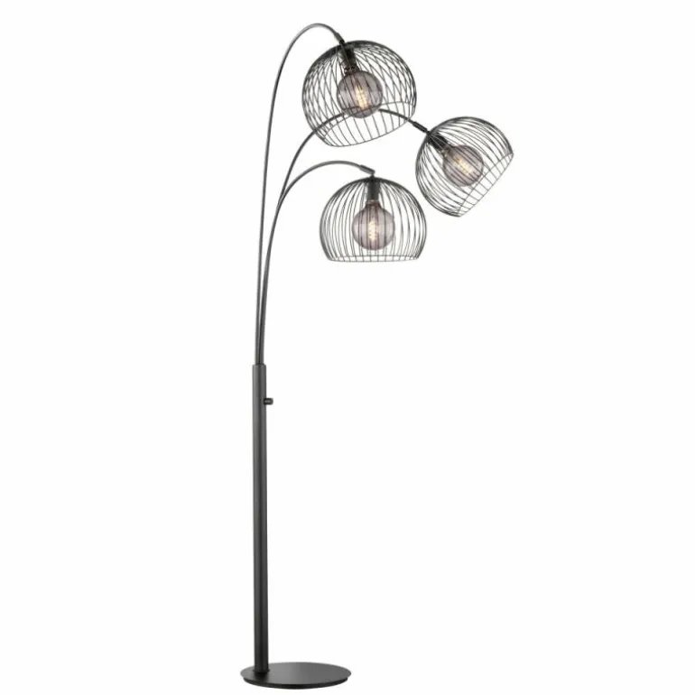 Lampadaire Fischer & Honsel Wire Noir, 3 lumières