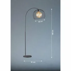 Lampadaire Fischer & Honsel Wire Noir, 1 lumière