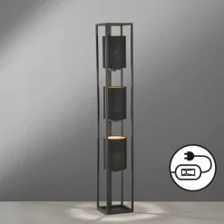 Lampadaire Fischer & Honsel Spenzer Noir, 3 lumières