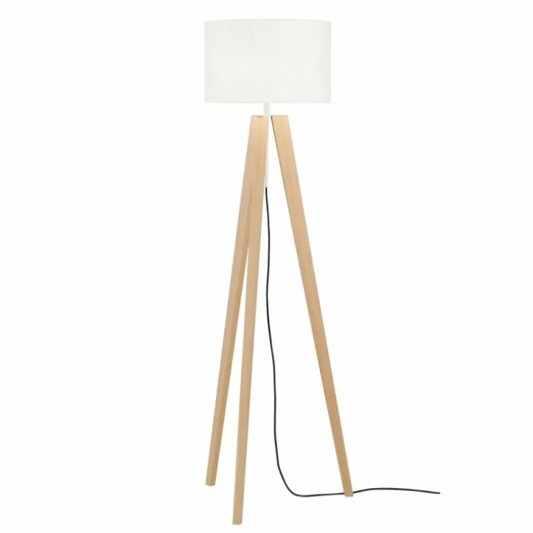 Lampadaire Fischer & Honsel SHINE-WOOD Brun, Nickel mat, 3 lumières