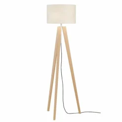 Lampadaire Fischer & Honsel SHINE-WOOD Brun, Nickel mat, 3 lumières