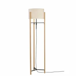 Lampadaire Fischer & Honsel SHINE-WOOD Écru, Noir, 3 lumières