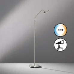 Lampadaire Fischer & Honsel Tallri LED Nickel mat, 1 lumière