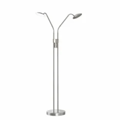 Lampadaire Fischer & Honsel Tallri LED Nickel mat, 2 lumières