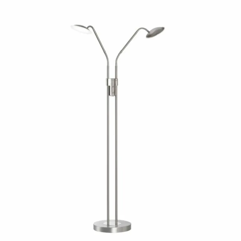 Lampadaire Fischer & Honsel Tallri LED Nickel mat, 2 lumières