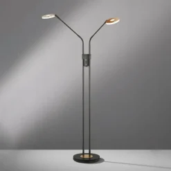 Lampadaire Fischer & Honsel Dent LED Noir, 2 lumières
