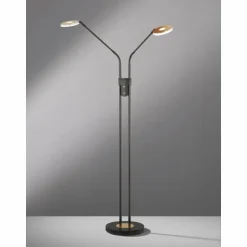 Lampadaire Fischer & Honsel Dent LED Noir, 2 lumières
