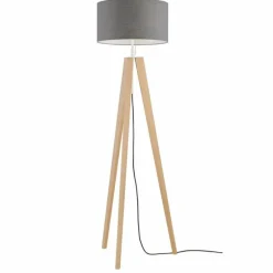Lampadaire Fischer & Honsel SHINE-WOOD Brun, Nickel mat, 3 lumières