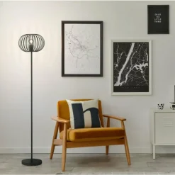 Lampadaire Fischer-Honsel Mocca Noir, 1 lumière
