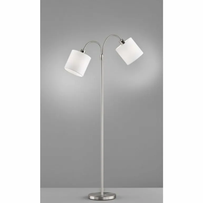 Lampadaire Fischer-Honsel Cozy Nickel mat, 2 lumières