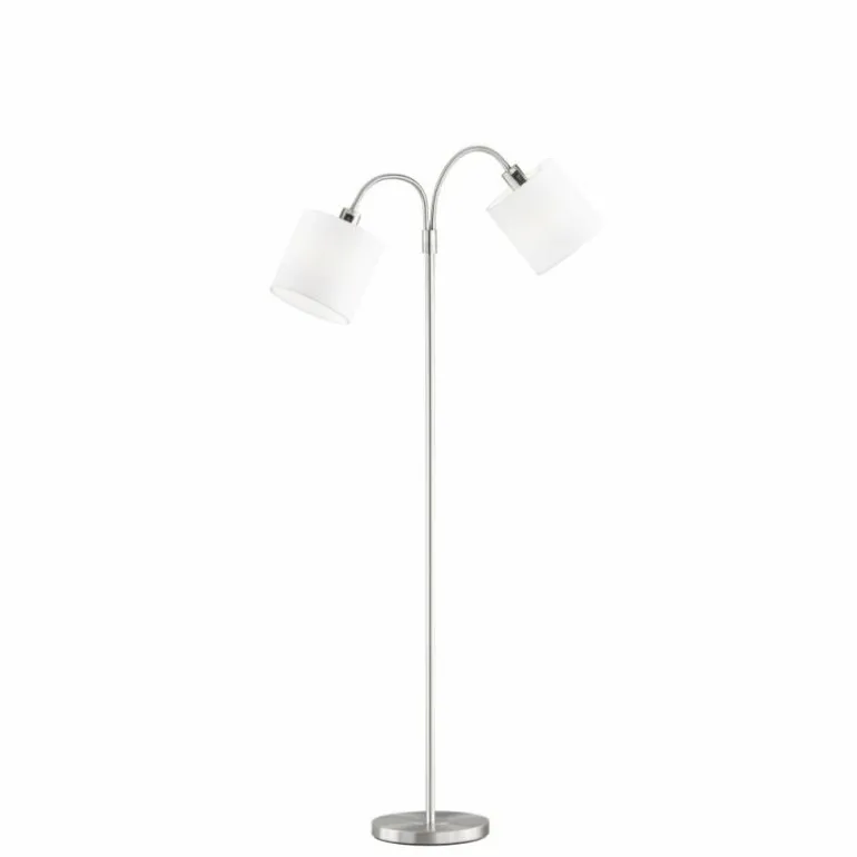 Lampadaire Fischer-Honsel Cozy Nickel mat, 2 lumières
